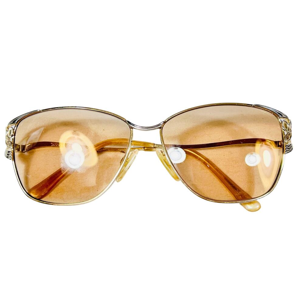 Vintage Tura Eyeglasses 54 13 Leaves Floral Gold Silver Frames Only Authentic